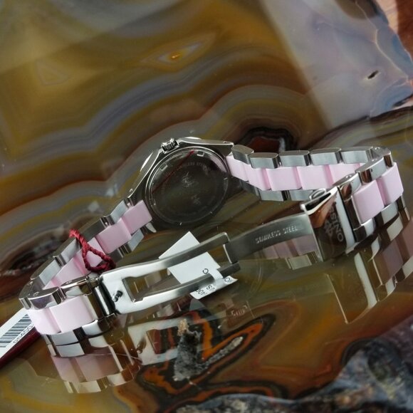 New Womens ONISS Swiss Pink Ceramic & Steel J12 Watch ON400 main image 6